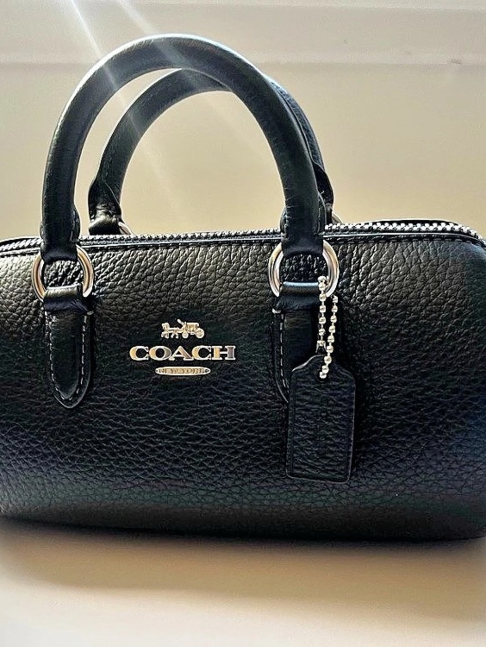 Coach Mini Rowan Crossbody Bag Black Leather